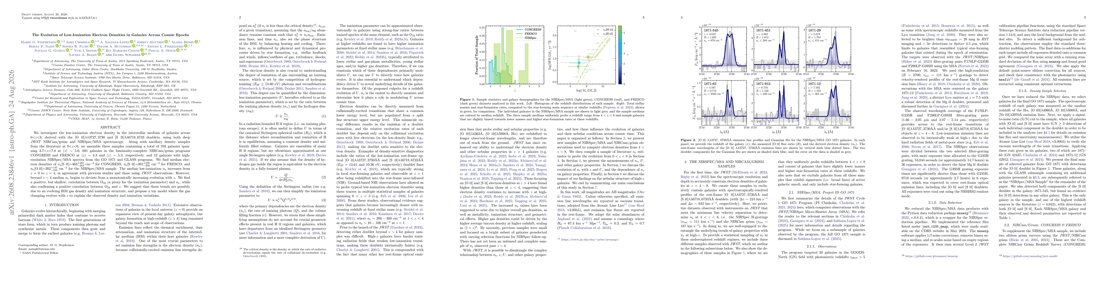 Thumbnail for The Evolution of Low-Ionization Electron Densities in Galaxies Across Cosmic Epochs
