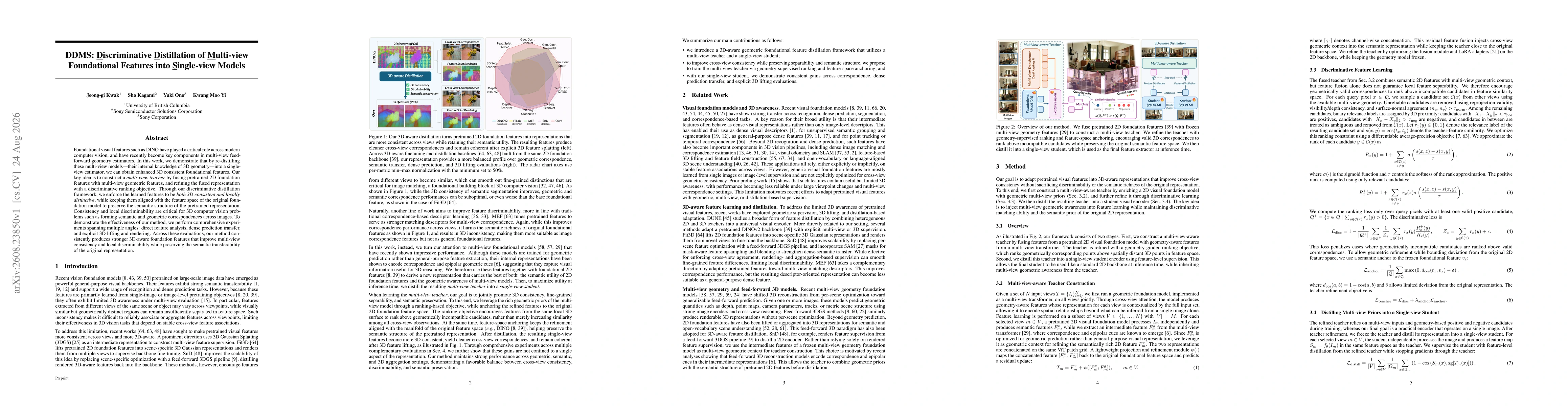 Thumbnail for DDMS: Discriminative Distillation of Multi-view Foundational Features into Single-view Models