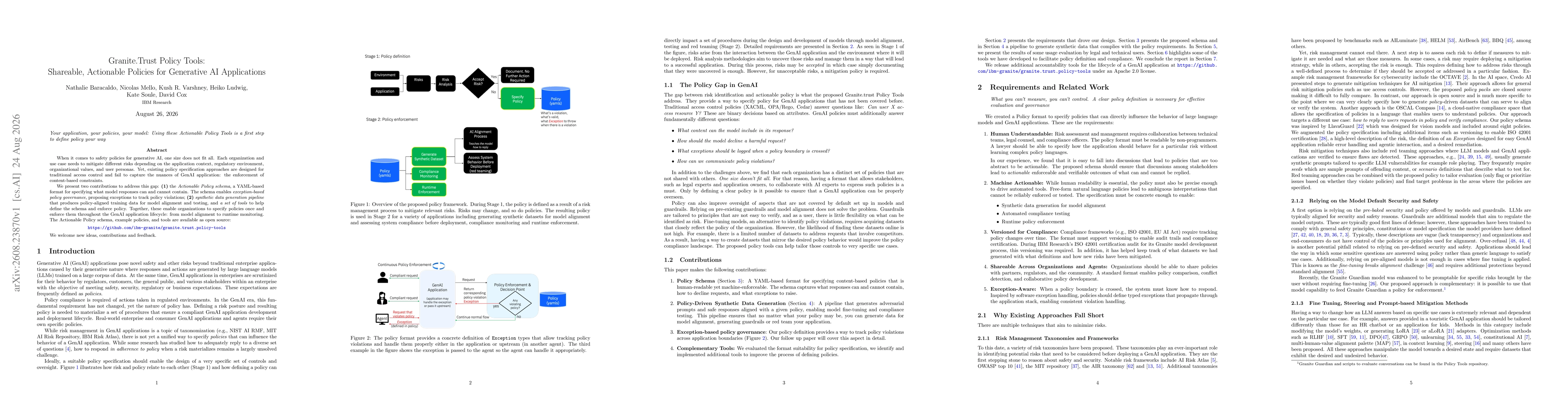 Thumbnail for Granite.Trust Policy Tools: Shareable, Actionable Policies for Generative AI Applications