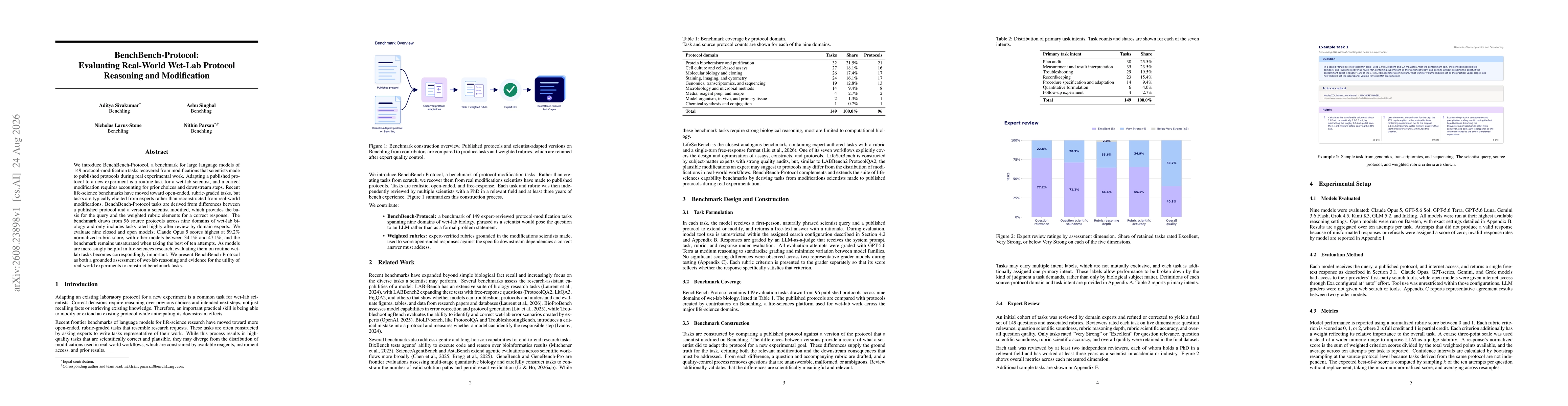 Thumbnail for BenchBench-Protocol: Evaluating Real-World Wet-Lab Protocol Reasoning and Modification