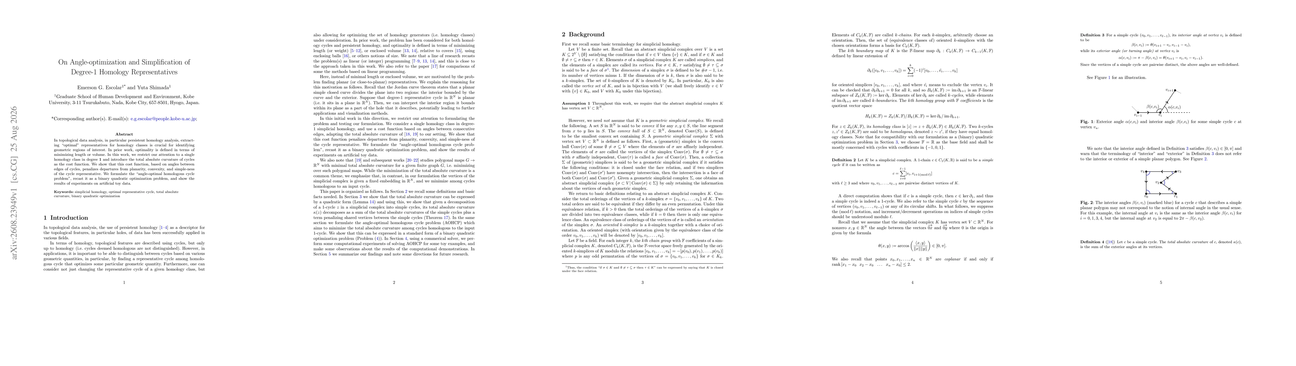 Thumbnail for On Angle-optimization and Simplification of Degree-1 Homology Representatives