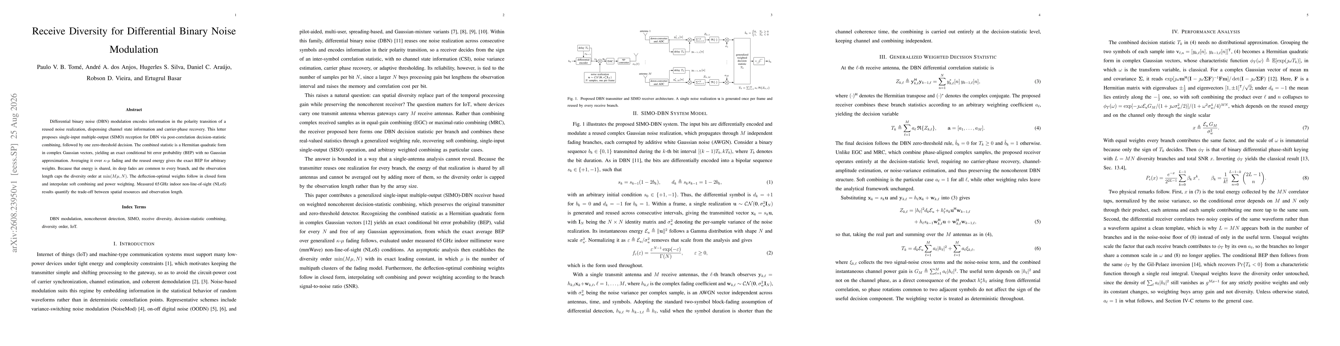 Thumbnail for Receive Diversity for Differential Binary Noise Modulation