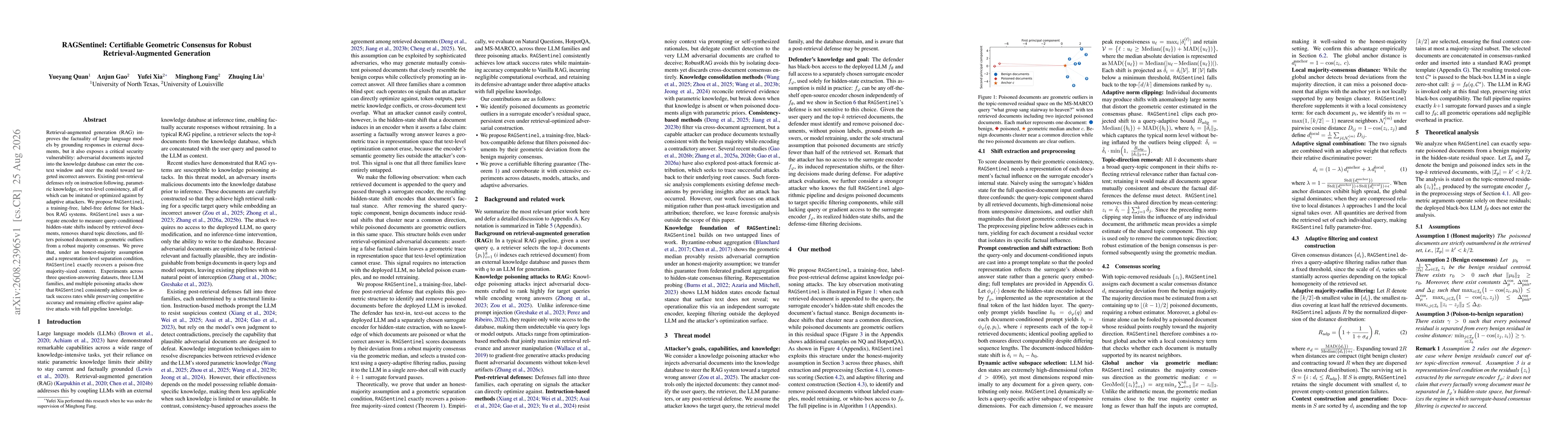 Thumbnail for RAGSentinel: Certifiable Geometric Consensus for Robust Retrieval-Augmented Generation