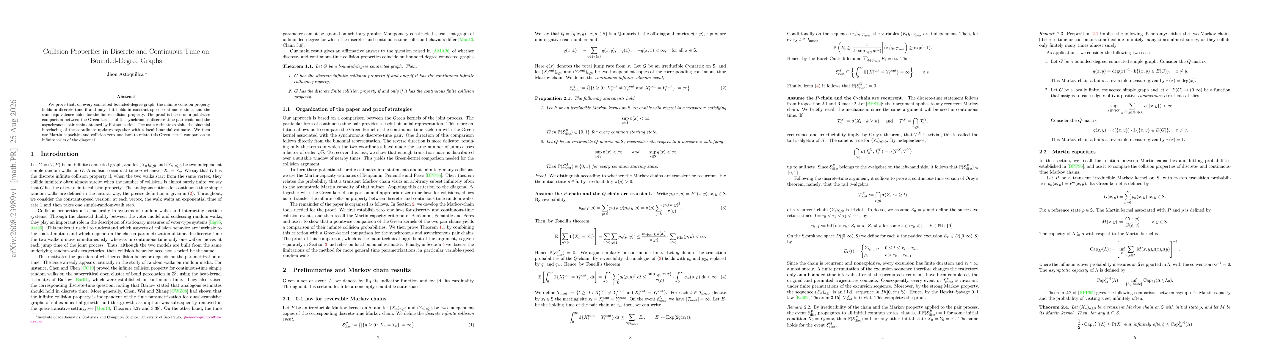 Thumbnail for Collision Properties in Discrete and Continuous Time on Bounded-Degree Graphs