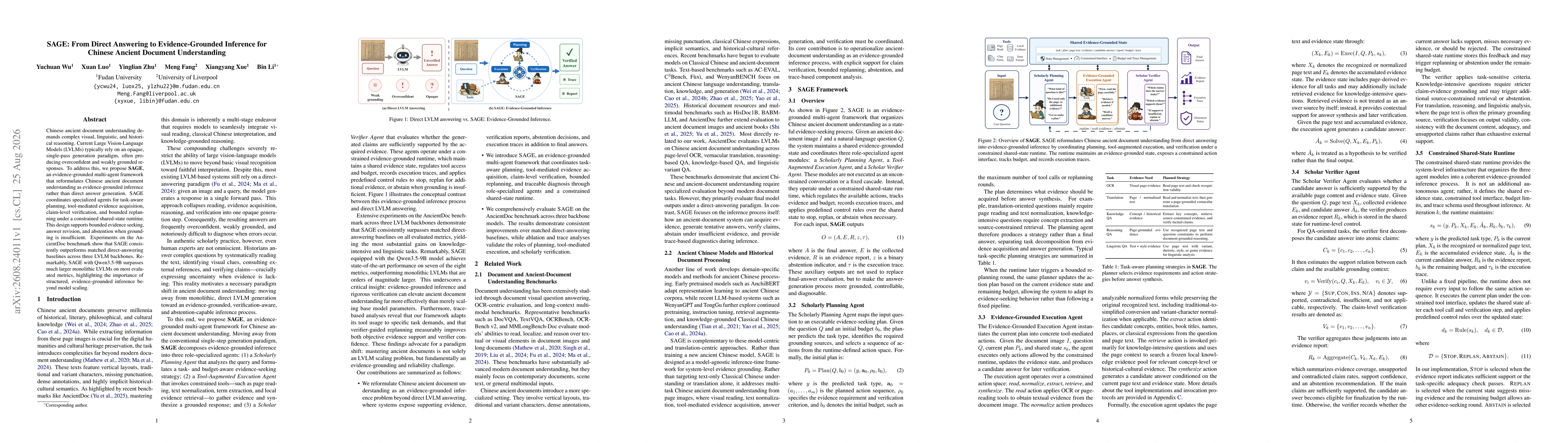Thumbnail for SAGE: From Direct Answering to Evidence-Grounded Inference for Chinese Ancient Document Understanding