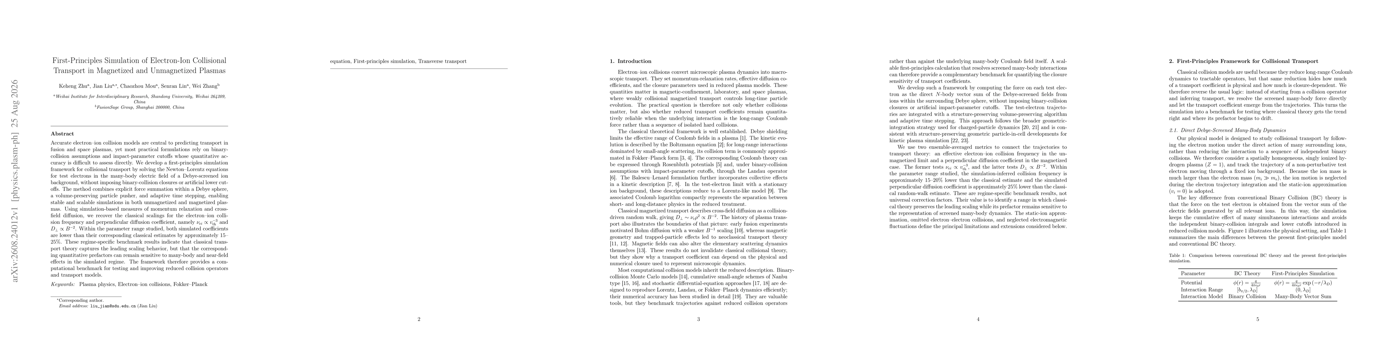 Thumbnail for First-Principles Simulation of Electron-Ion Collisional Transport in Magnetized and Unmagnetized Plasmas