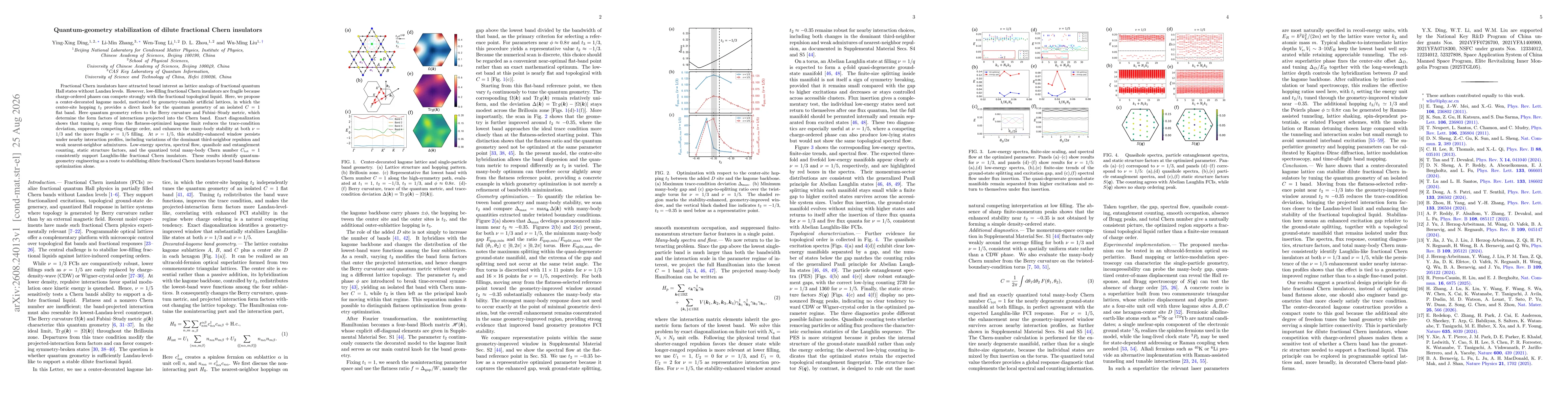 Thumbnail for Quantum-geometry stabilization of dilute fractional Chern insulators