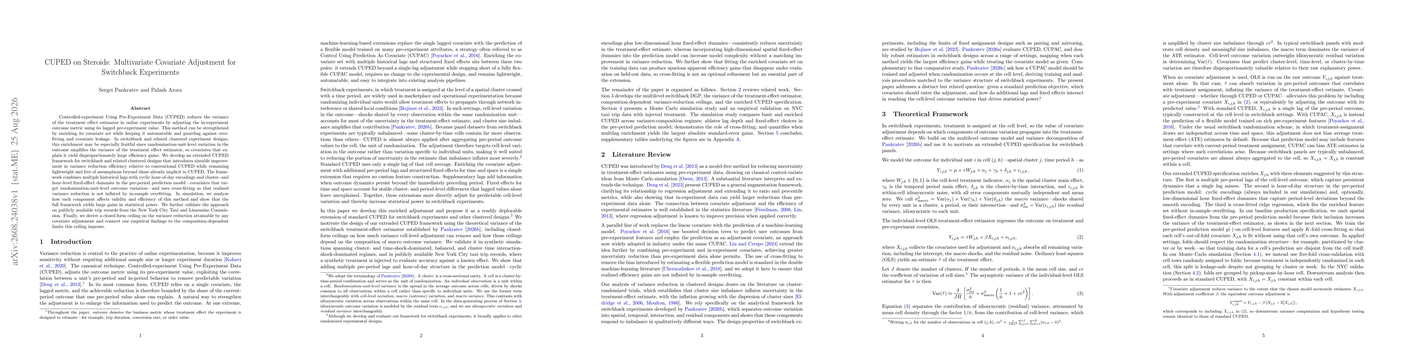 Thumbnail for CUPED on Steroids: Multivariate Covariate Adjustment for Switchback Experiments