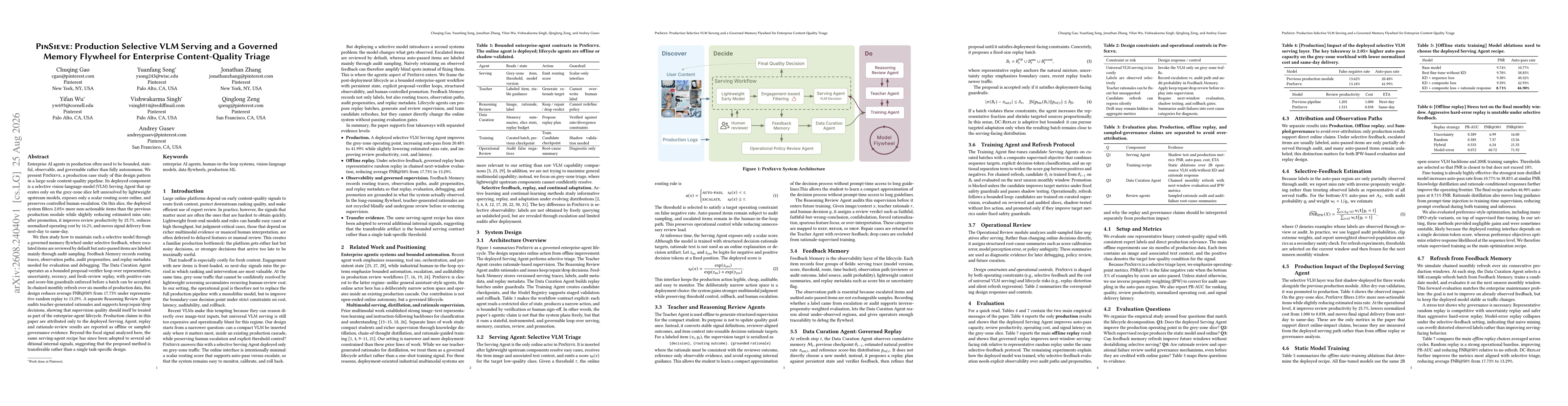 Thumbnail for PinSieve: Production Selective VLM Serving and a Governed Memory Flywheel for Enterprise Content-Quality Triage