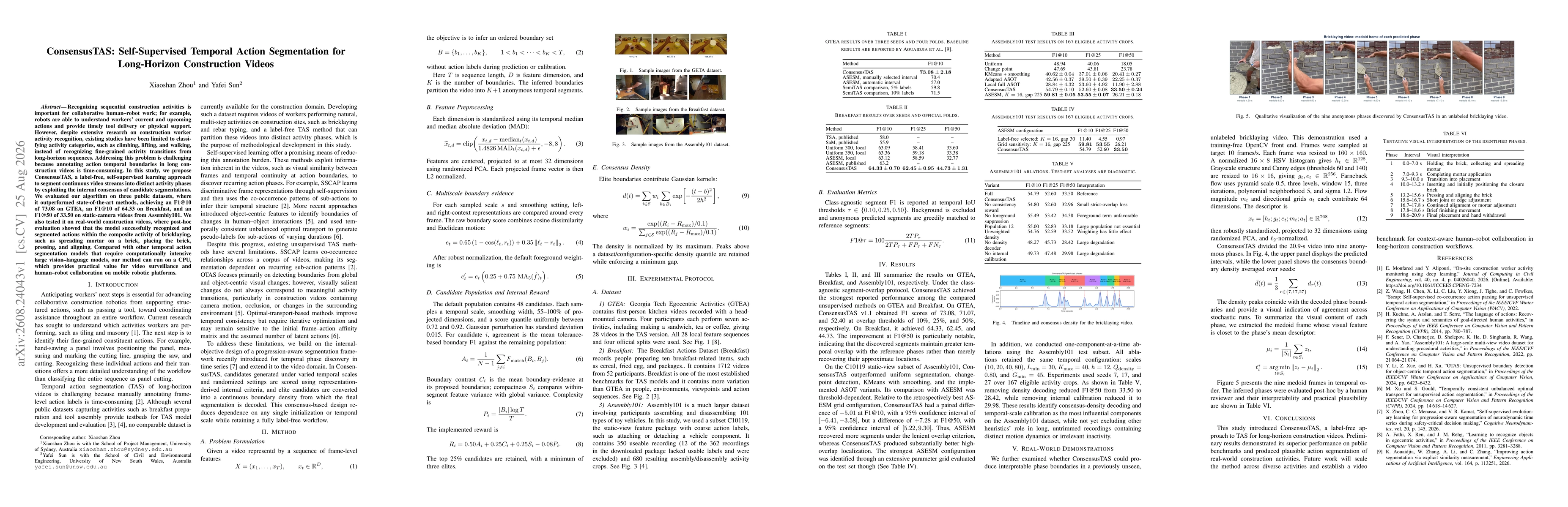 Thumbnail for ConsensusTAS: Self-Supervised Temporal Action Segmentation for Long-Horizon Construction Videos