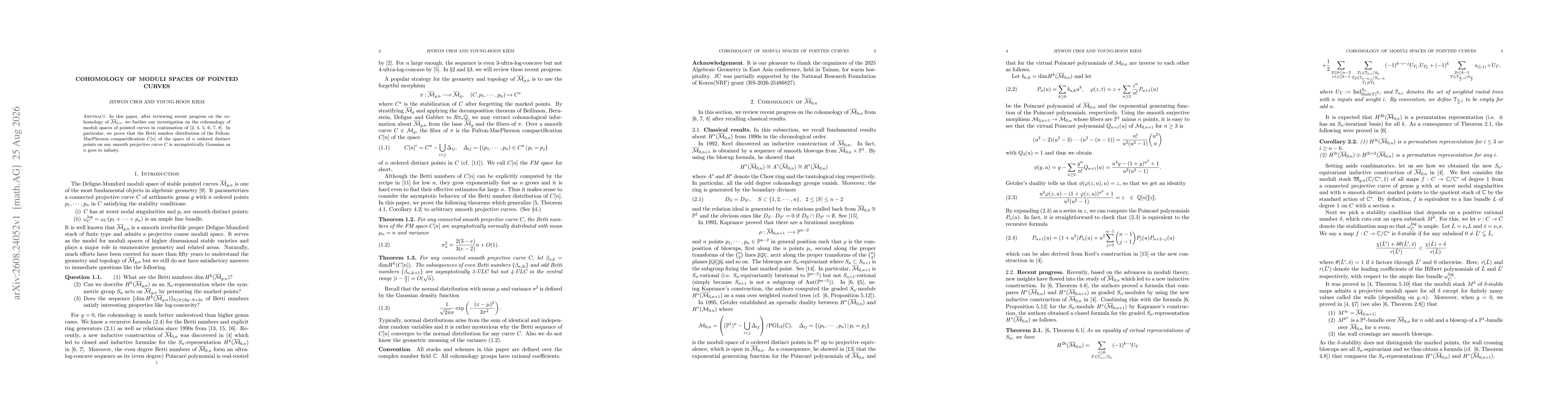 Thumbnail for Cohomology of moduli spaces of pointed curves