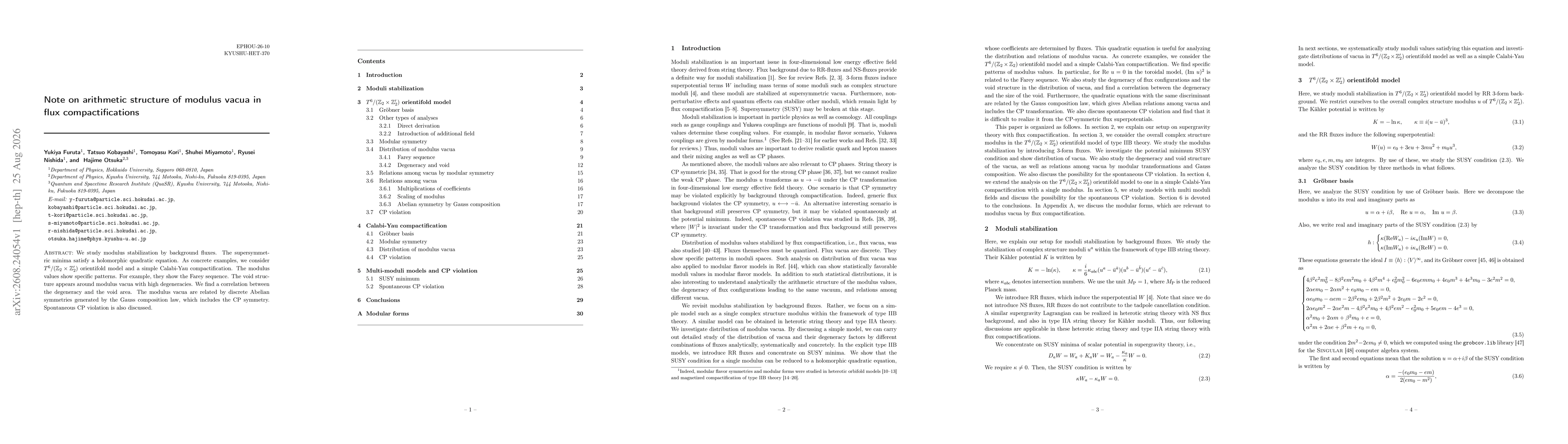 Thumbnail for Note on arithmetic structure of modulus vacua in flux compactifications