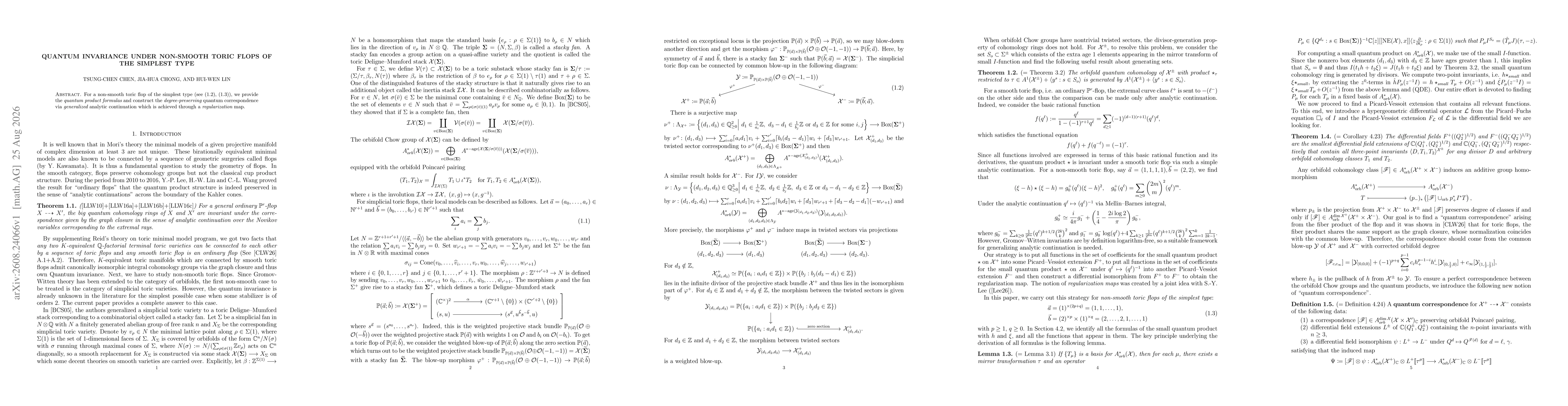 Thumbnail for Quantum invariance under non-smooth toric flops of the simplest type