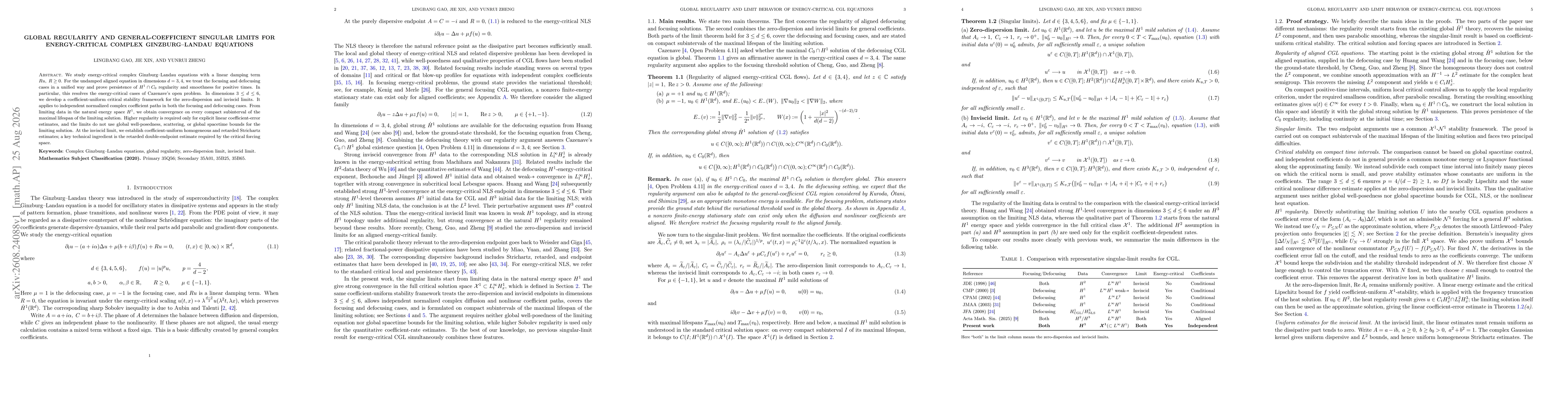Thumbnail for Global regularity and general-coefficient singular limits for energy-critical complex Ginzburg--Landau equations
