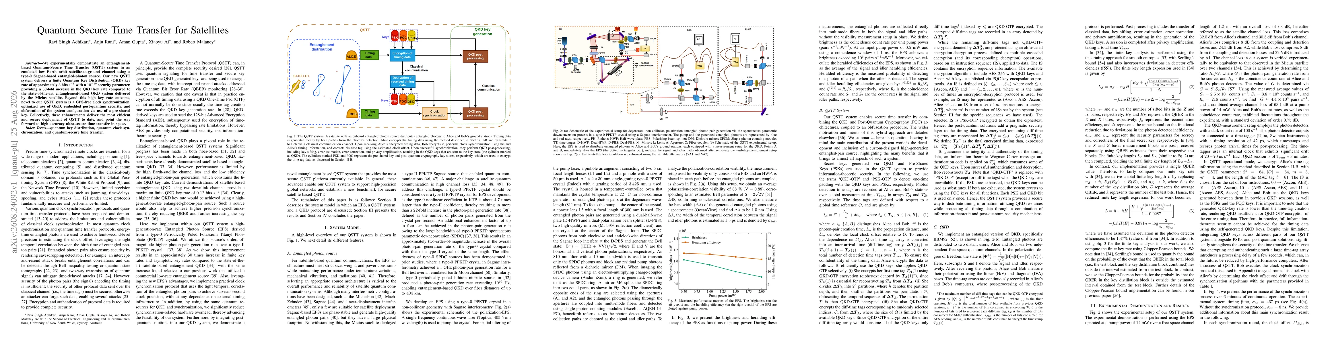 Thumbnail for Quantum Secure Time Transfer for Satellites