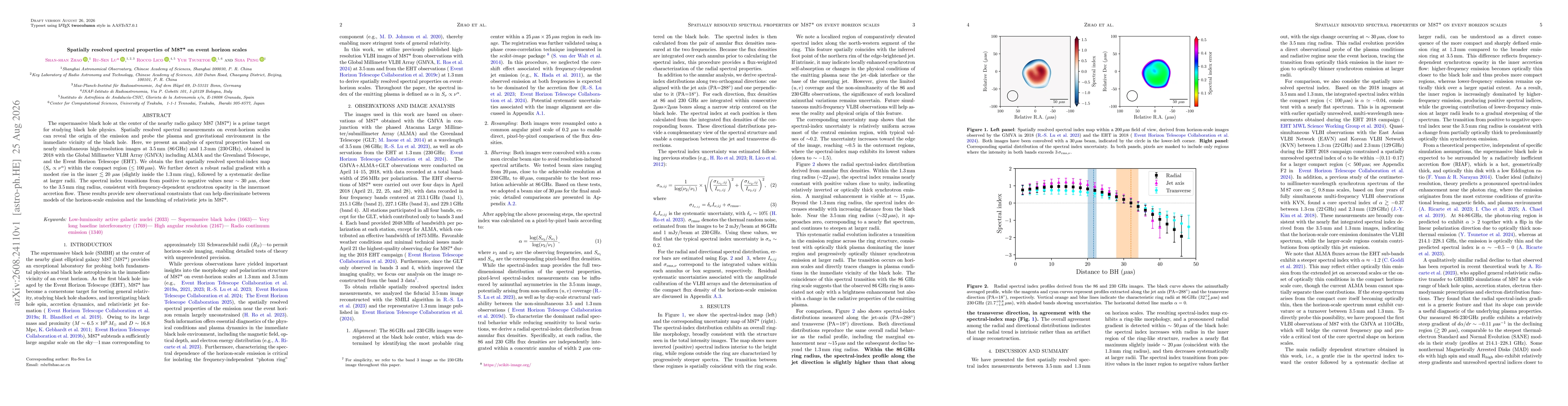 Thumbnail for Spatially resolved spectral properties of M87* on event horizon scales