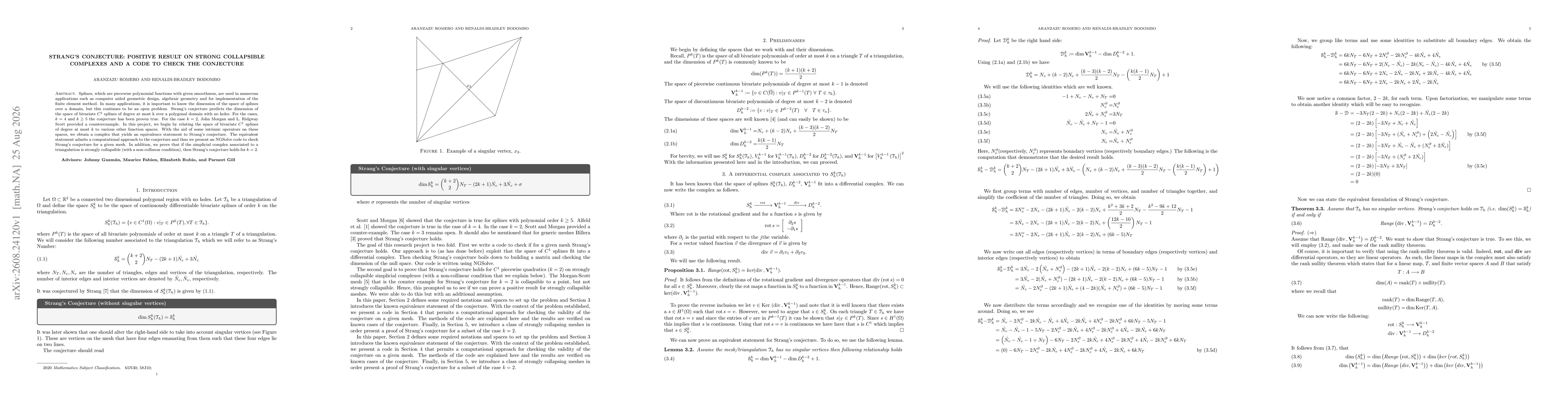 Thumbnail for Strang's Conjecture: Positive Result on Strong Collapsible Complexes and a Code to Check the Conjecture