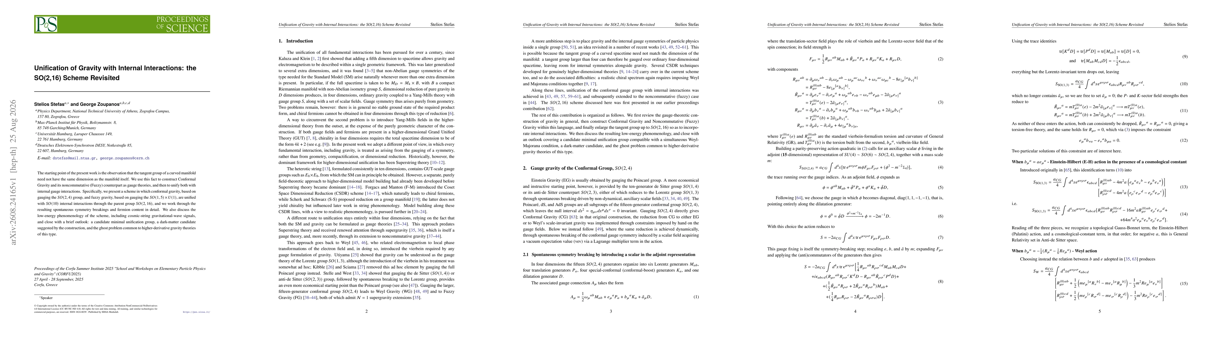 Thumbnail for Unification of Gravity with Internal Interactions: the SO(2,16) Scheme Revisited