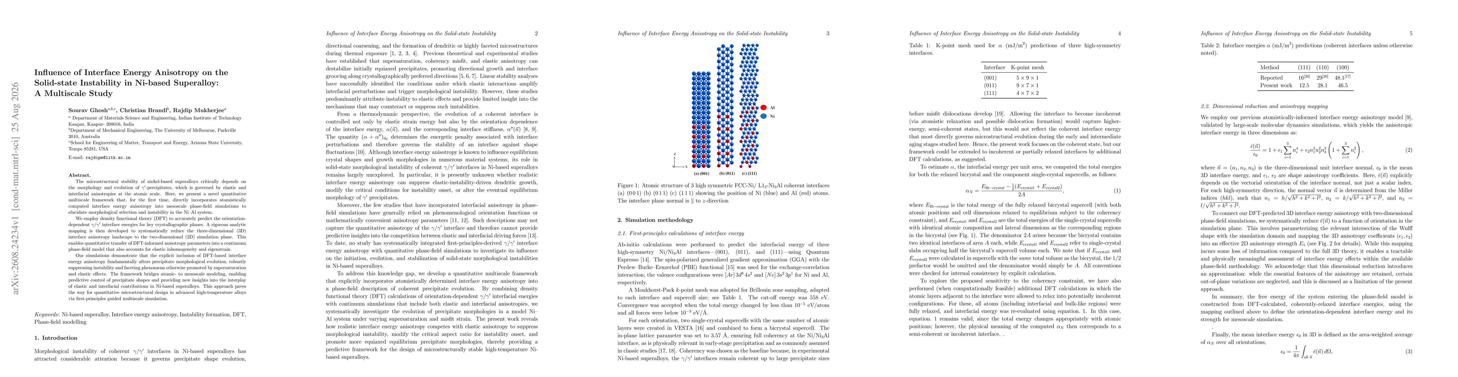 Thumbnail for Influence of Interface Energy Anisotropy on the Solid-state Instability in Ni-based Superalloy: A Multiscale Study