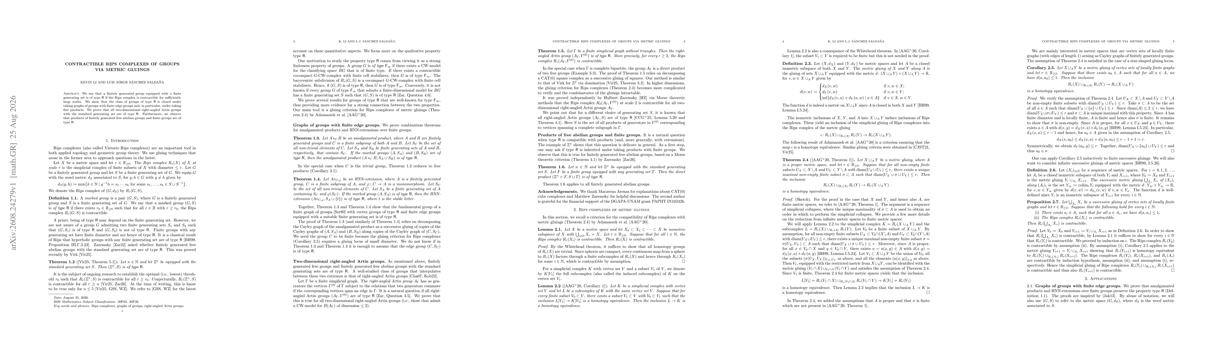 Thumbnail for Contractible Rips complexes of groups via metric gluings