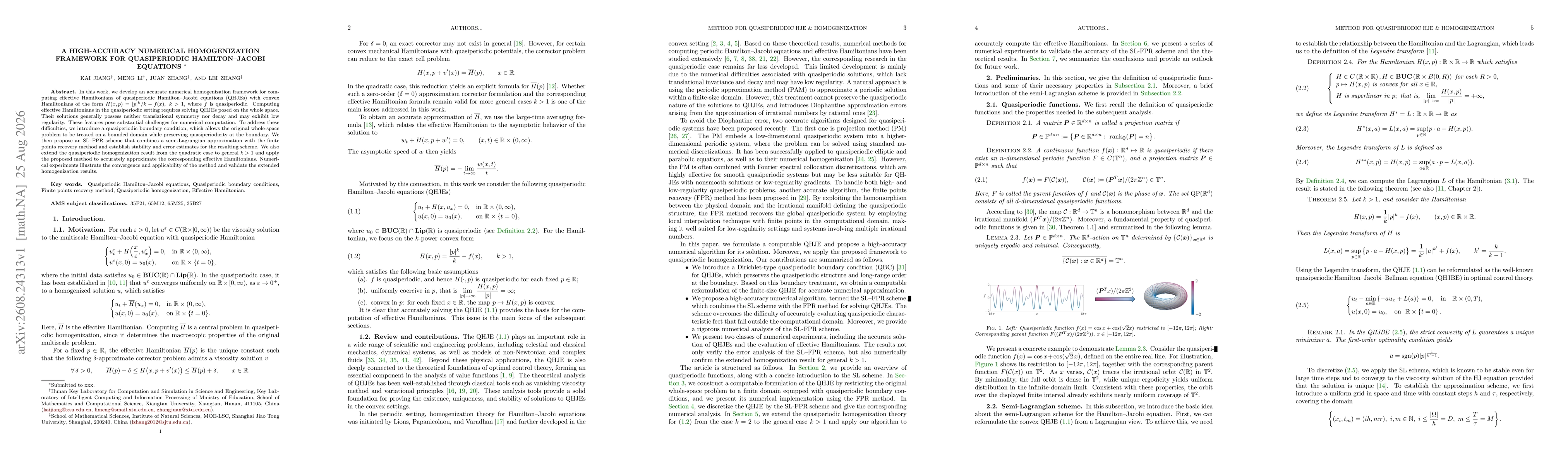 Thumbnail for A High-Accuracy Numerical Homogenization Framework for Quasiperiodic Hamilton--Jacobi Equations