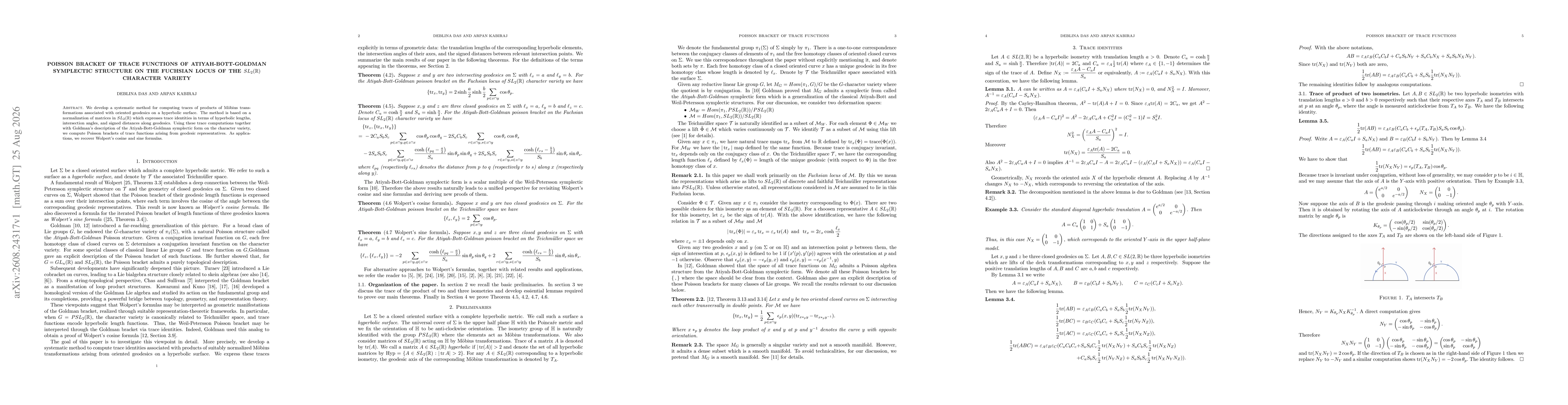 Thumbnail for Poisson bracket of trace functions of Atiyah-Bott-Goldman symplectic structure on the Fuchsian locus of the $SL_2(\mathbb{R})$ character variety