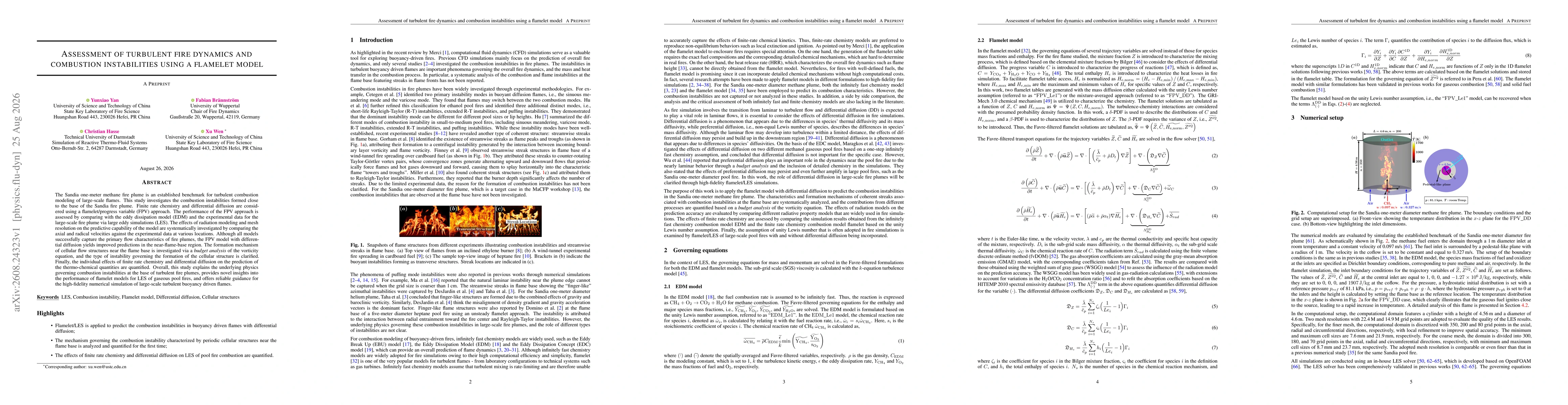 Thumbnail for Assessment of turbulent fire dynamics and combustion instabilities using a flamelet model