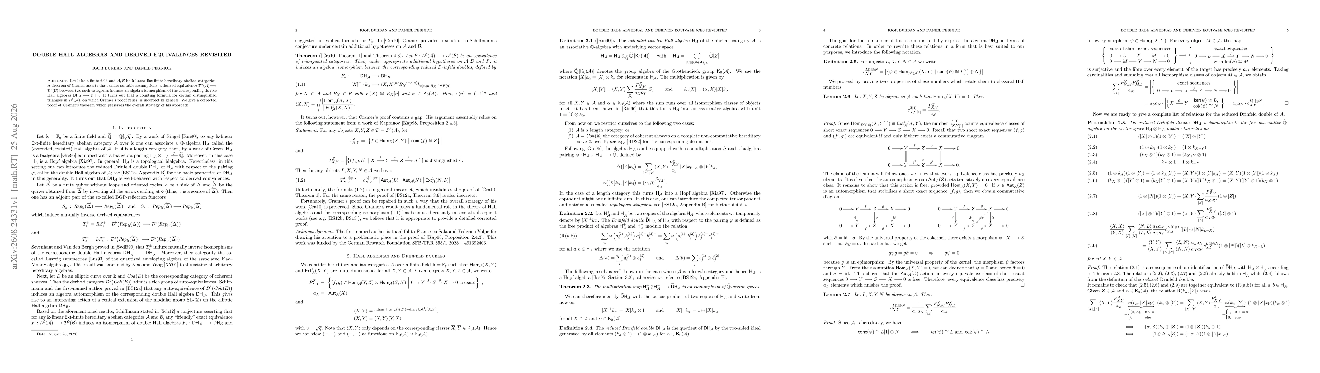 Thumbnail for Double Hall algebras and derived equivalences revisited