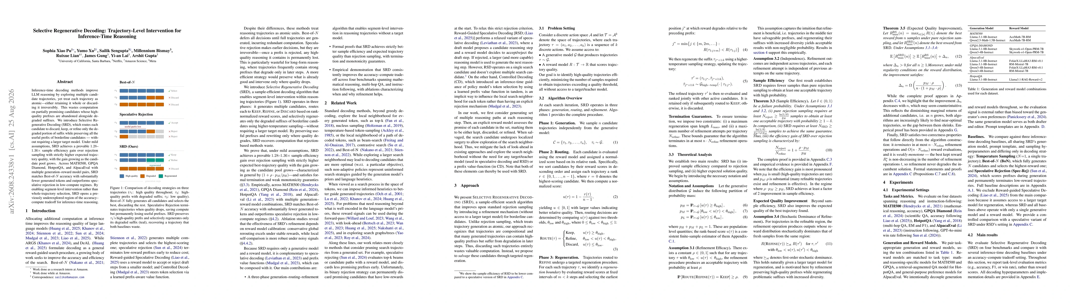 Thumbnail for Selective Regenerative Decoding: Trajectory-Level Intervention for Inference-Time Reasoning