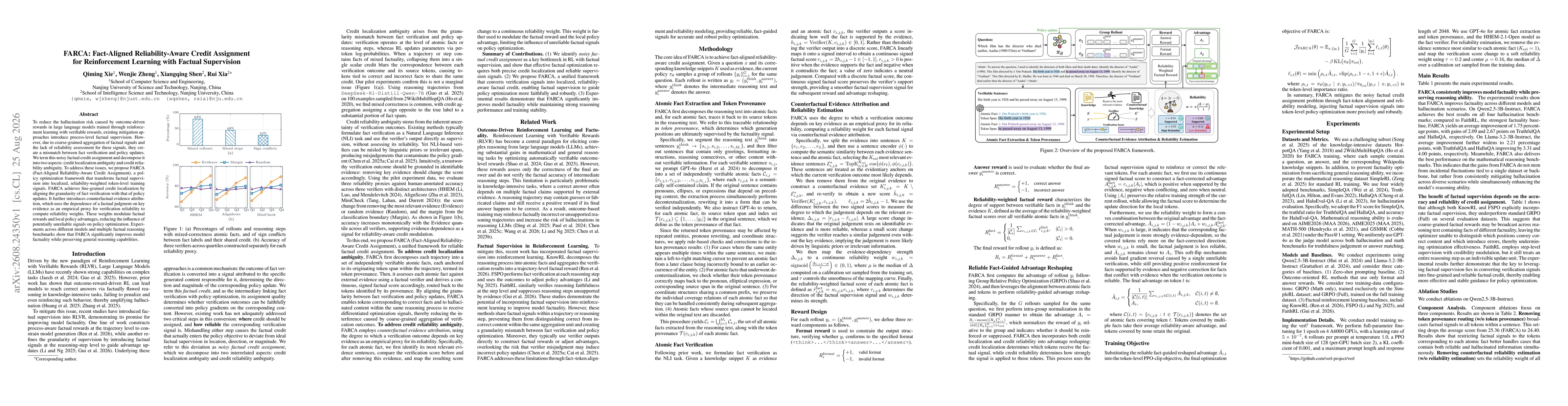 Thumbnail for FARCA: Fact-Aligned Reliability-Aware Credit Assignment for Reinforcement Learning with Factual Supervision