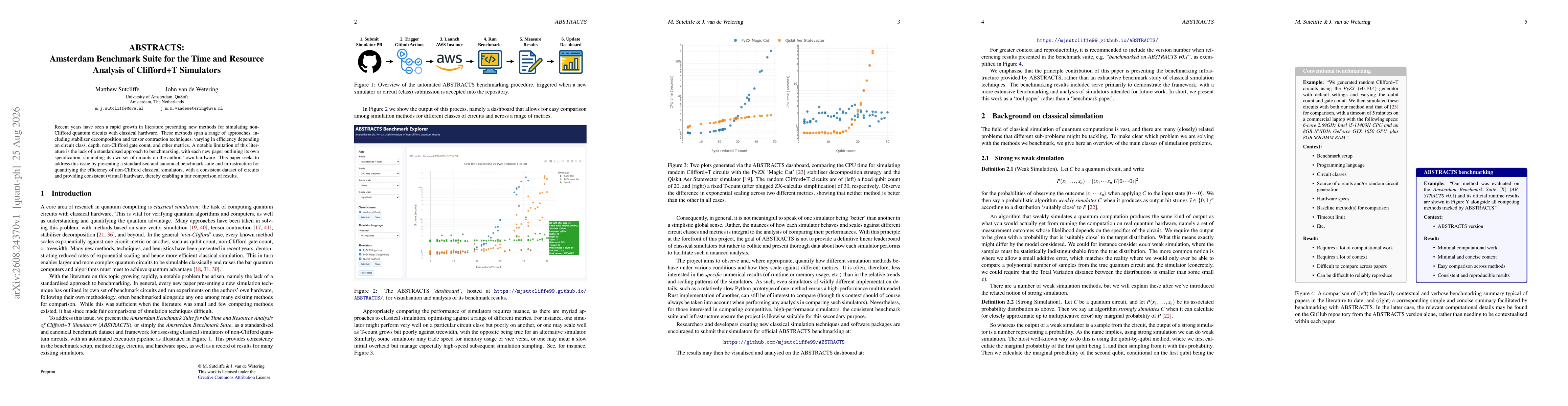 Thumbnail for ABSTRACTS: Amsterdam Benchmark Suite for the Time and Resource Analysis of Clifford+T Simulators