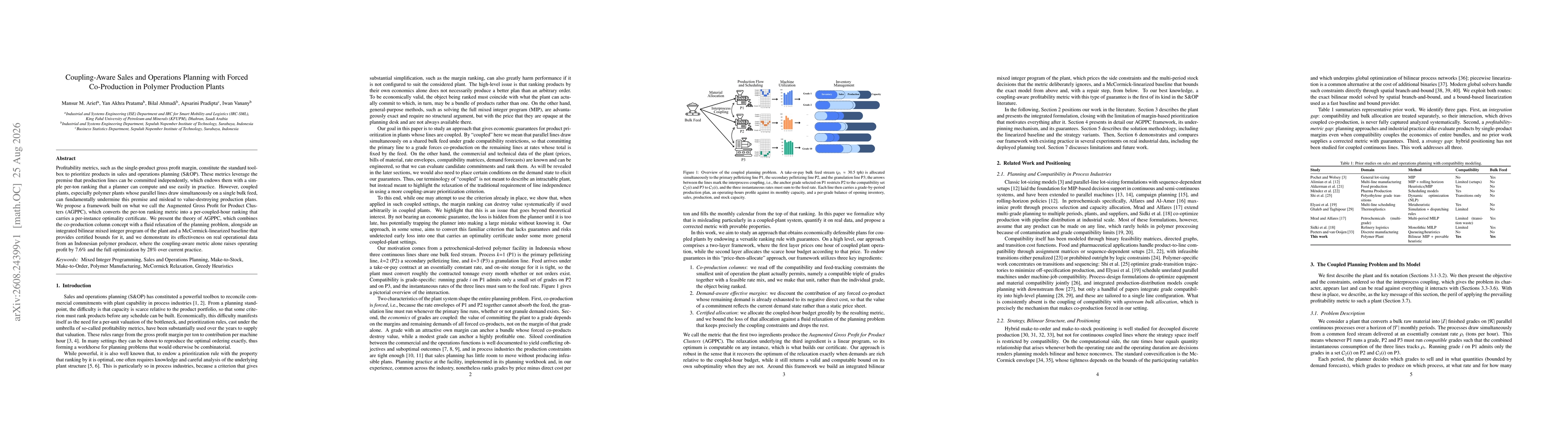 Thumbnail for Coupling-Aware Sales and Operations Planning with Forced Co-Production in Polymer Production Plants