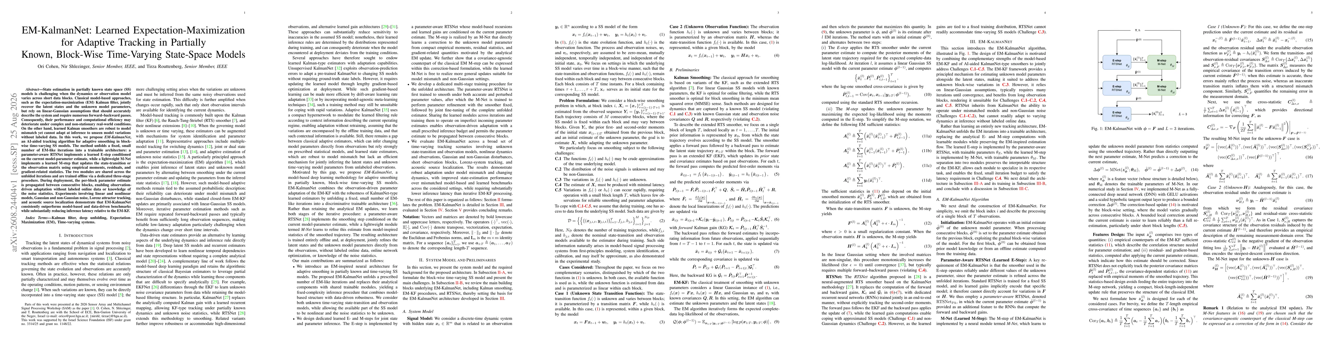 Thumbnail for EM-KalmanNet: Learned Expectation-Maximization for Adaptive Tracking in Partially Known, Block-Wise Time-Varying State-Space Models