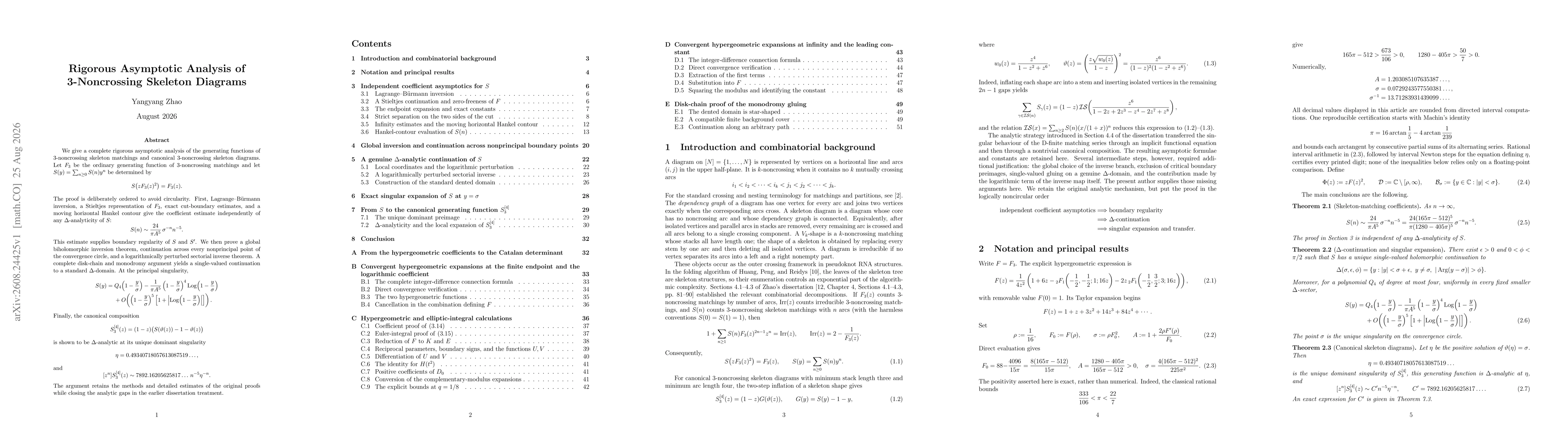 Thumbnail for Rigorous Asymptotic Analysis of 3-Noncrossing Skeleton Diagrams