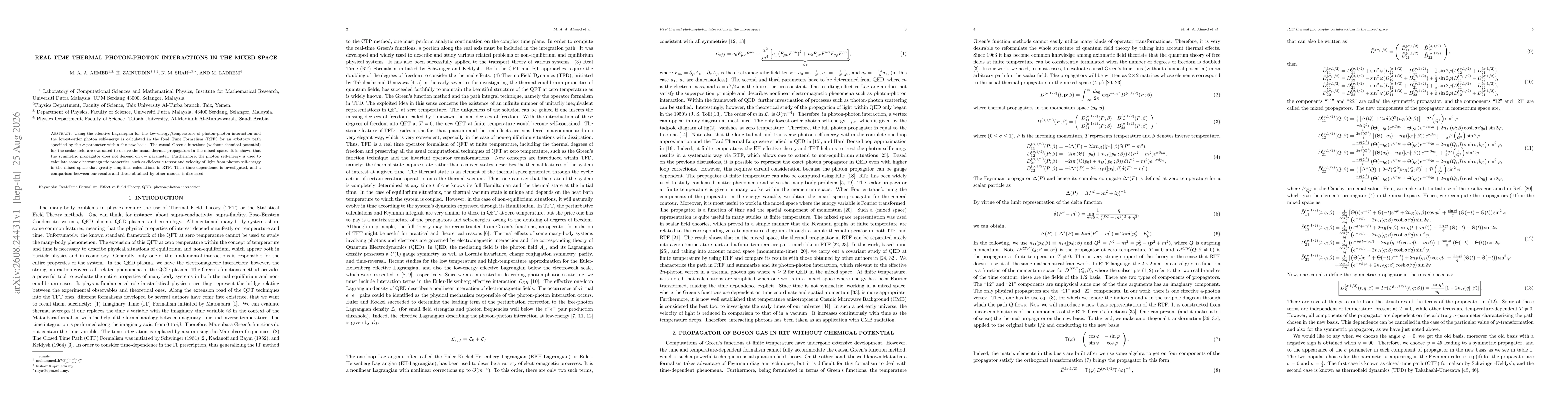 Thumbnail for Real-time thermal photon-photon interactions in the mixed space
