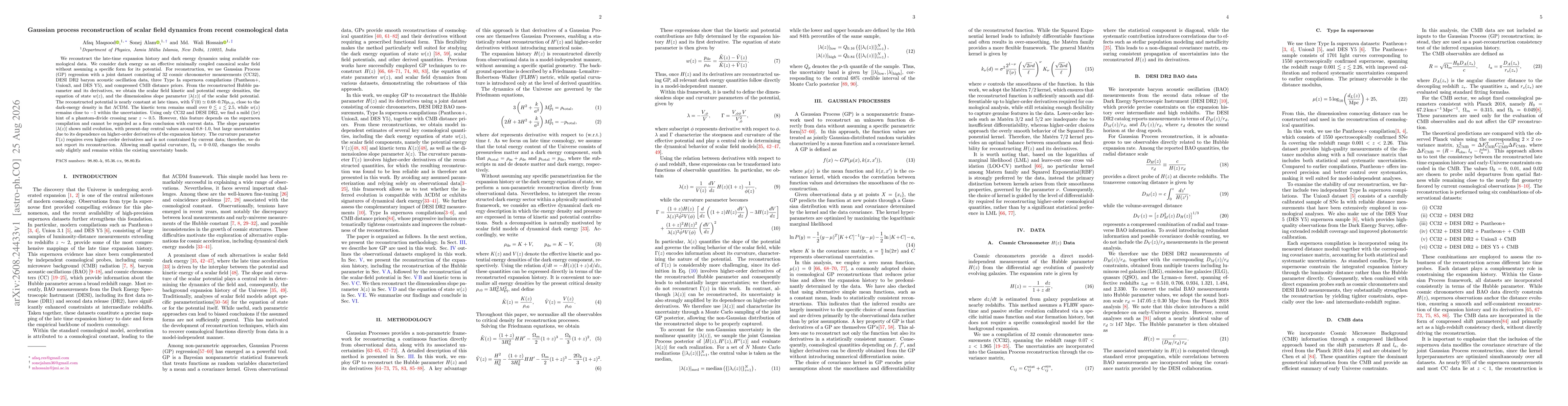 Thumbnail for Gaussian process reconstruction of scalar field dynamics from recent cosmological data