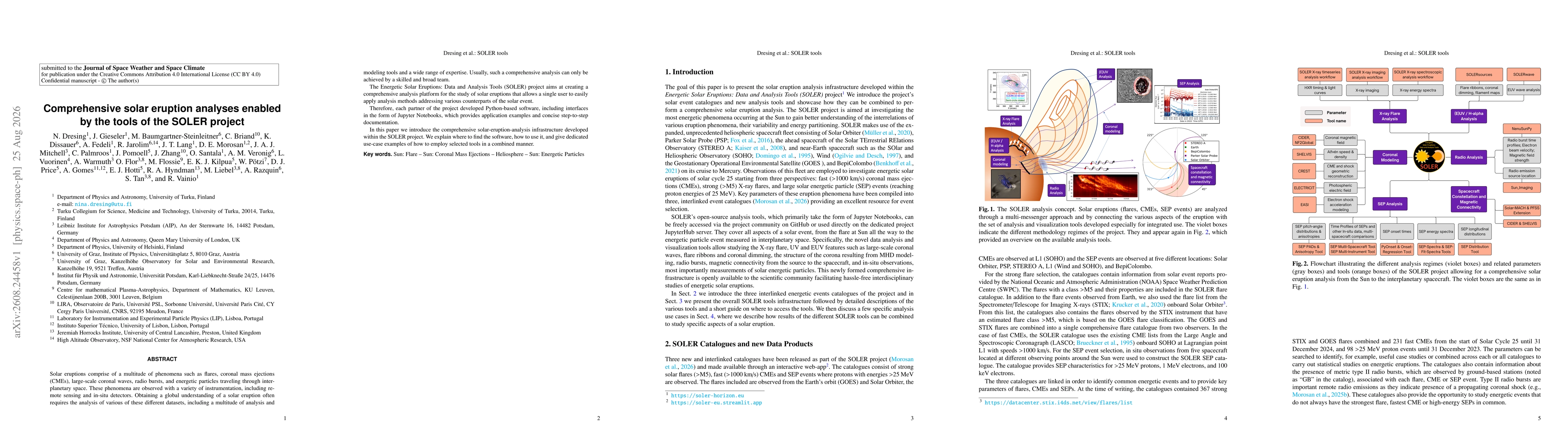 Thumbnail for Comprehensive solar eruption analyses enabled by the tools of the SOLER project