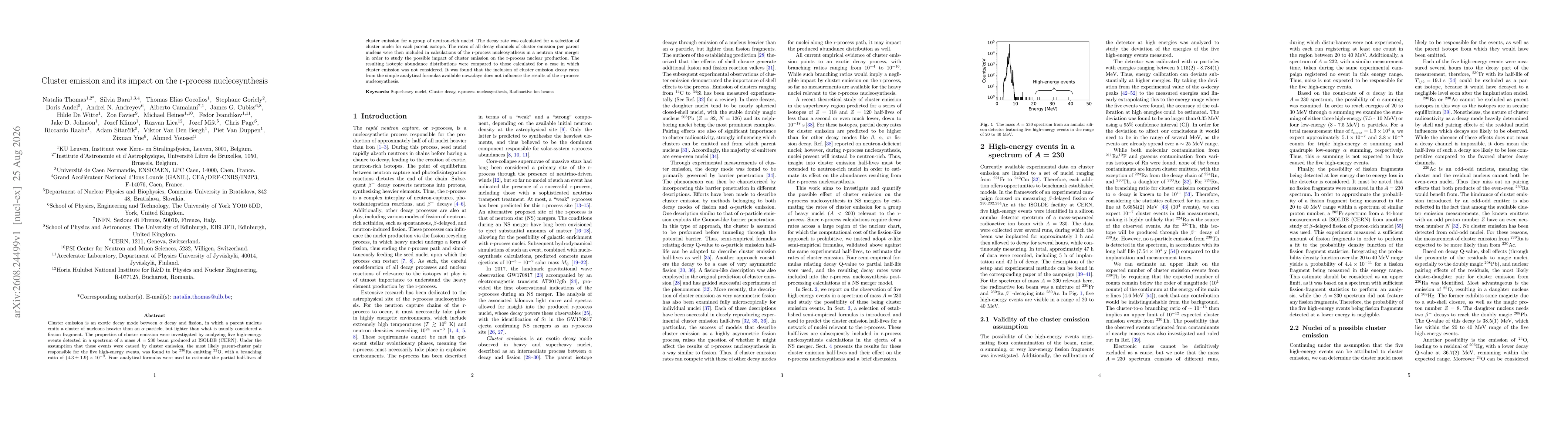 Thumbnail for Cluster emission and its impact on the r-process nucleosynthesis