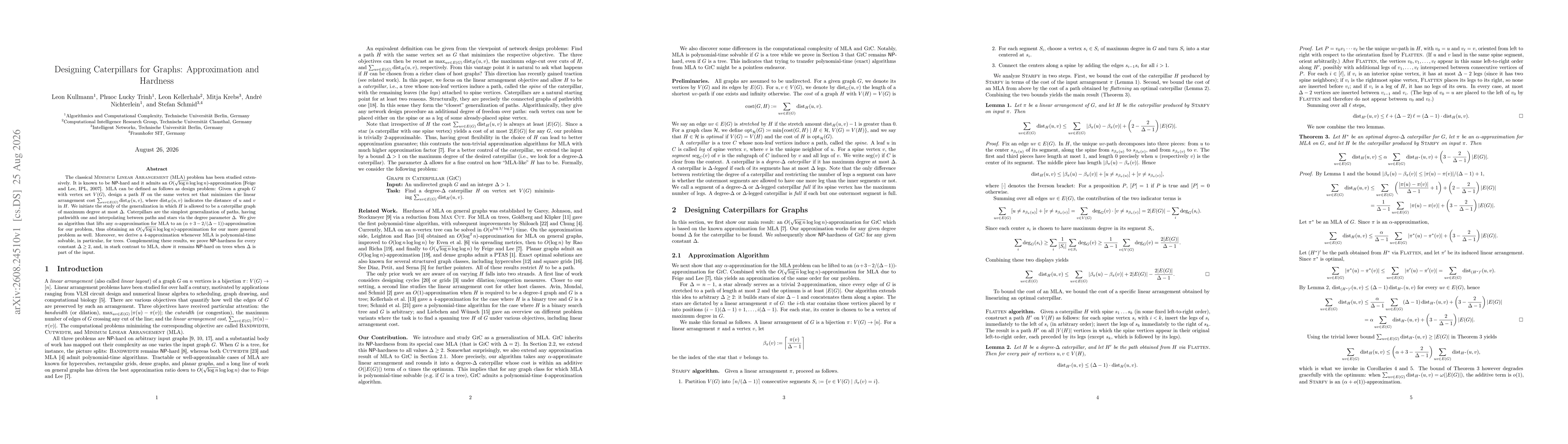 Thumbnail for Designing Caterpillars for Graphs: Approximation and Hardness