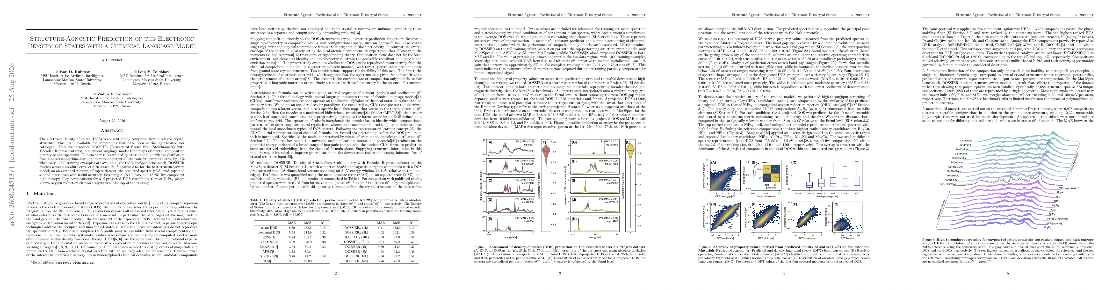 Thumbnail for Structure-Agnostic Prediction of the Electronic Density of States with a Chemical Language Model