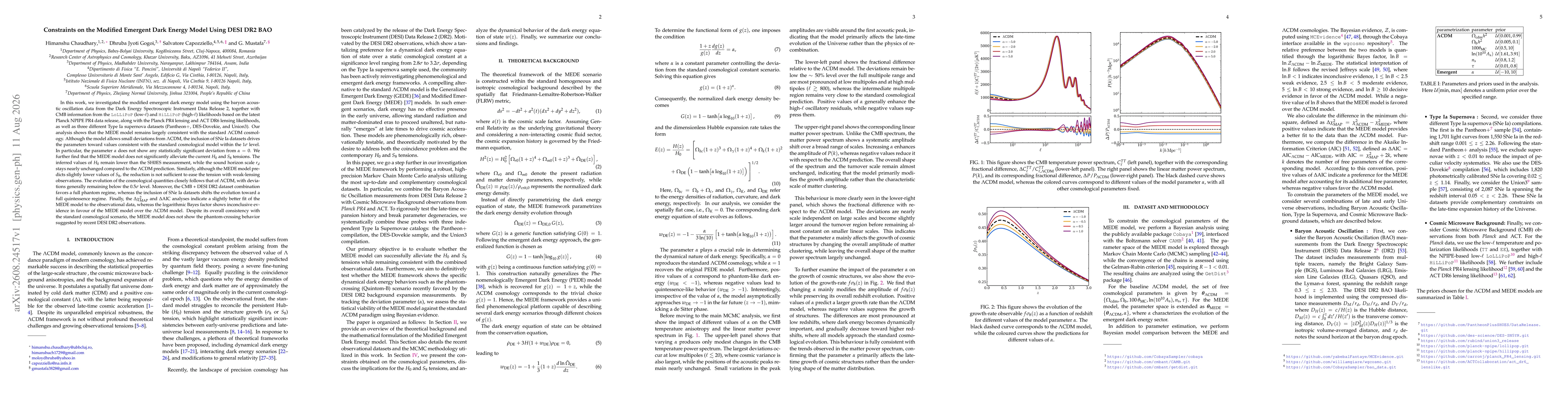 Thumbnail for Constraints on the Modified Emergent Dark Energy Model Using DESI DR2 BAO