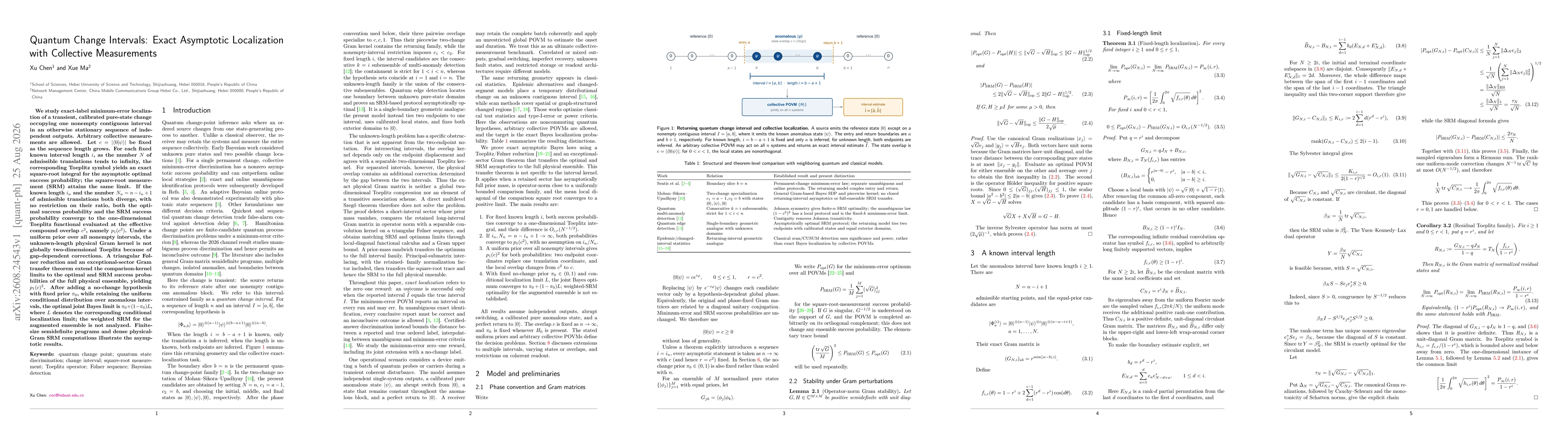 Thumbnail for Quantum Change Intervals: Exact Asymptotic Localization with Collective Measurements