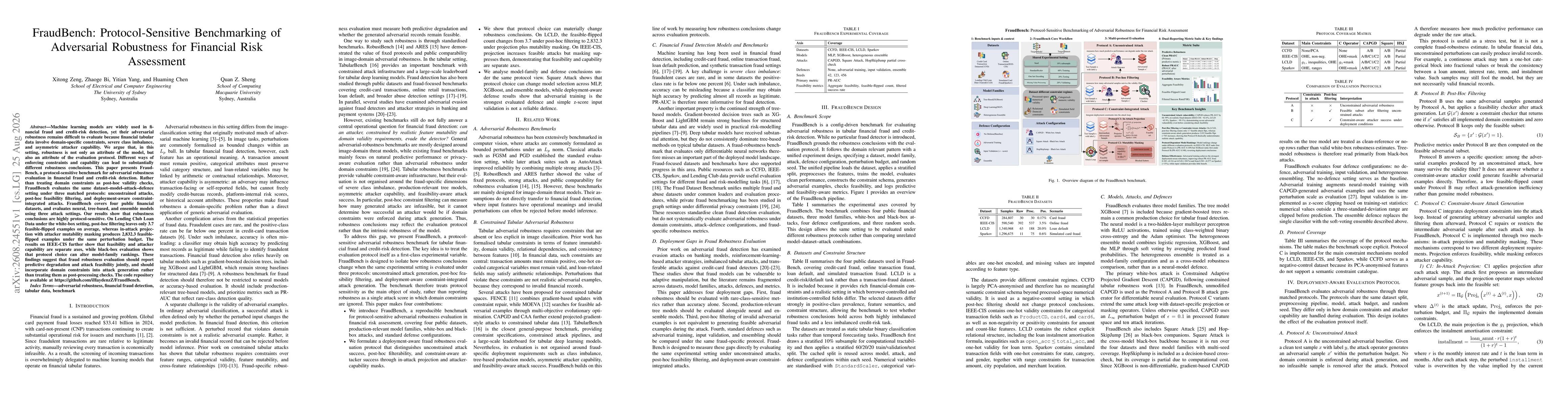 Thumbnail for FraudBench: Protocol-Sensitive Benchmarking of Adversarial Robustness for Financial Risk Assessment