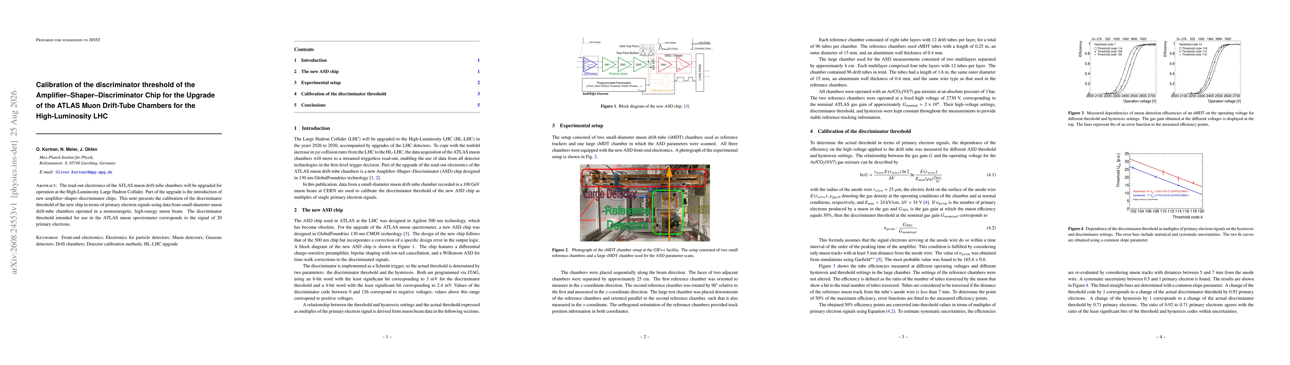 Thumbnail for Calibration of the discriminator threshold of the Amplifier-Shaper-Discriminator Chip for the Upgrade of the ATLAS Muon Drift-Tube Chambers for the High-Luminosity LHC