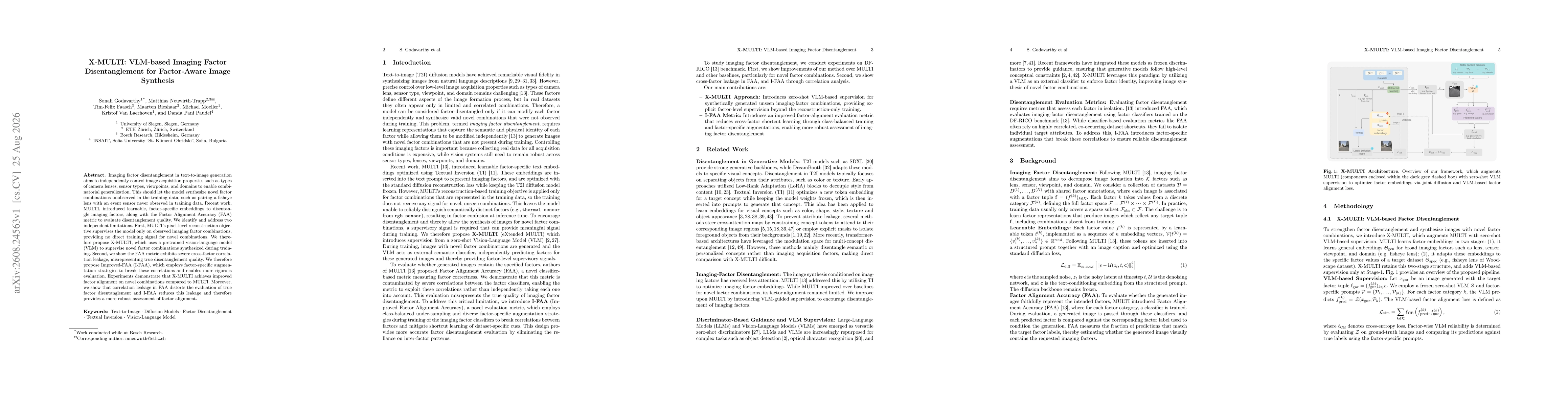 Thumbnail for X-MULTI: VLM-based Imaging Factor Disentanglement for Factor-Aware Image Synthesis