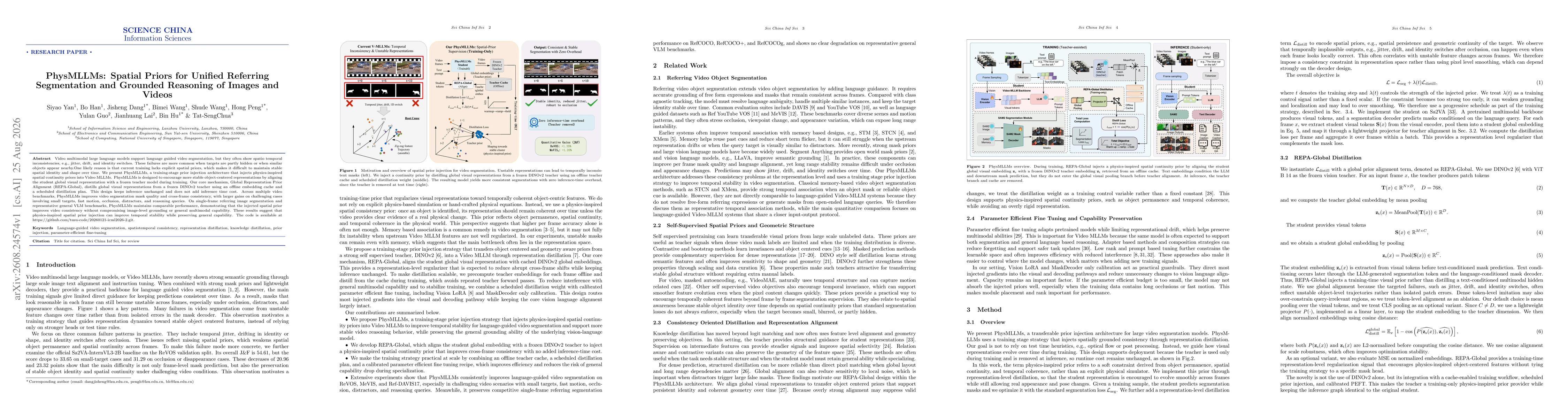 Thumbnail for PhysMLLMs: Spatial Priors for Unified Referring Segmentation and Grounded Reasoning of Images and Videos