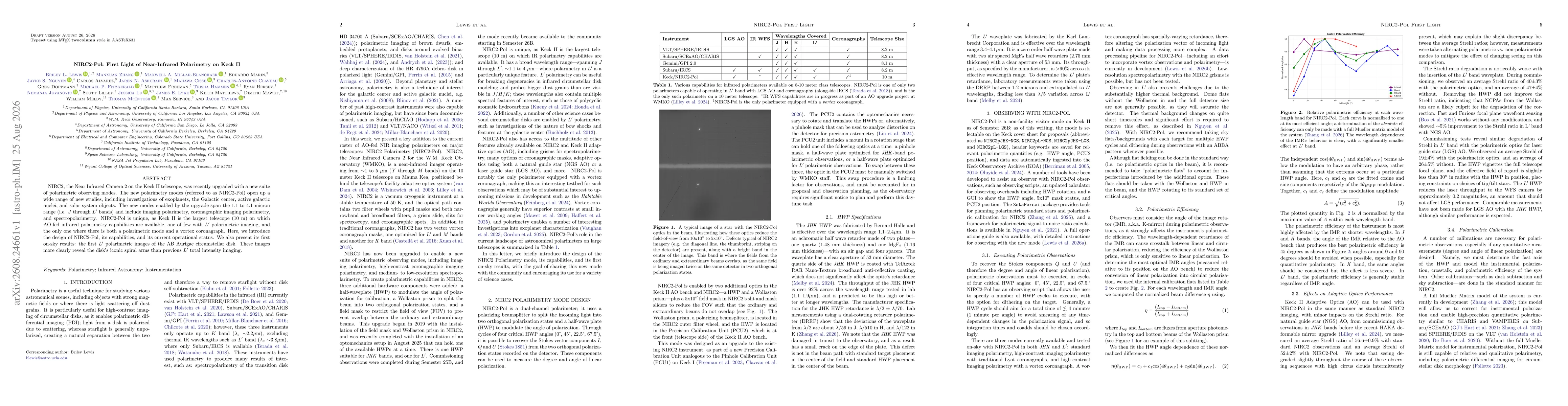 Thumbnail for NIRC2-Pol: First Light of Near-Infrared Polarimetry on Keck II