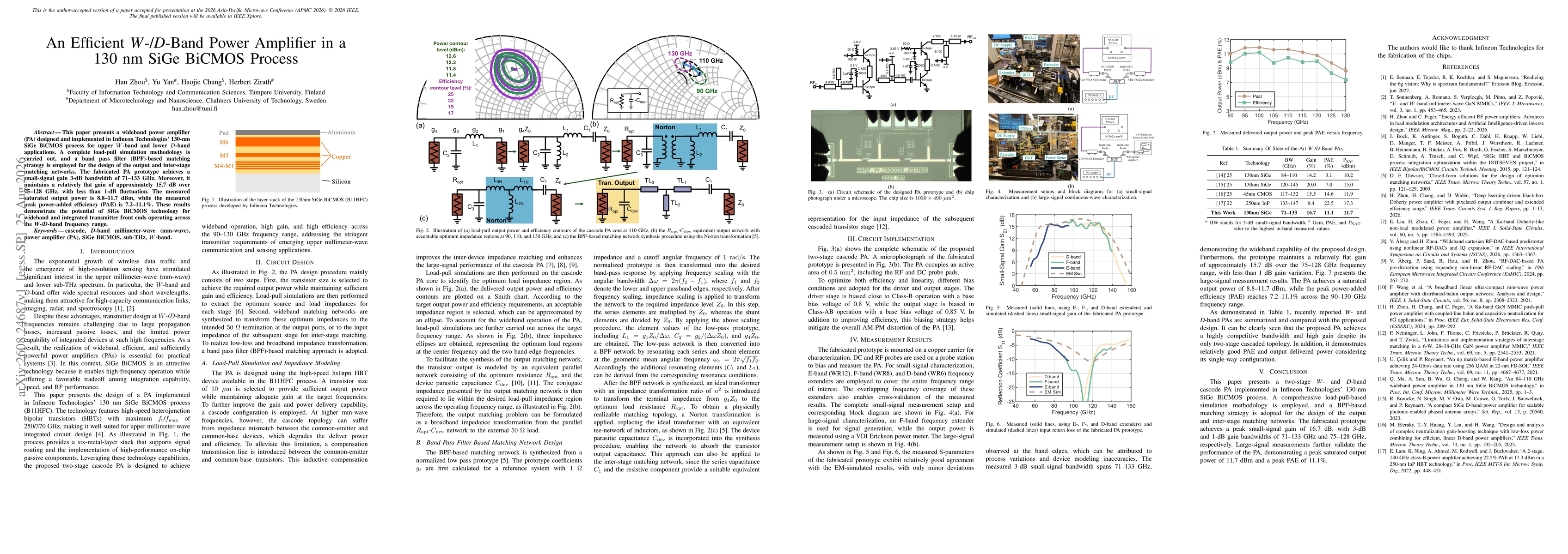 Thumbnail for An Efficient W-/D-Band Power Amplifier in a 130 nm SiGe BiCMOS Process