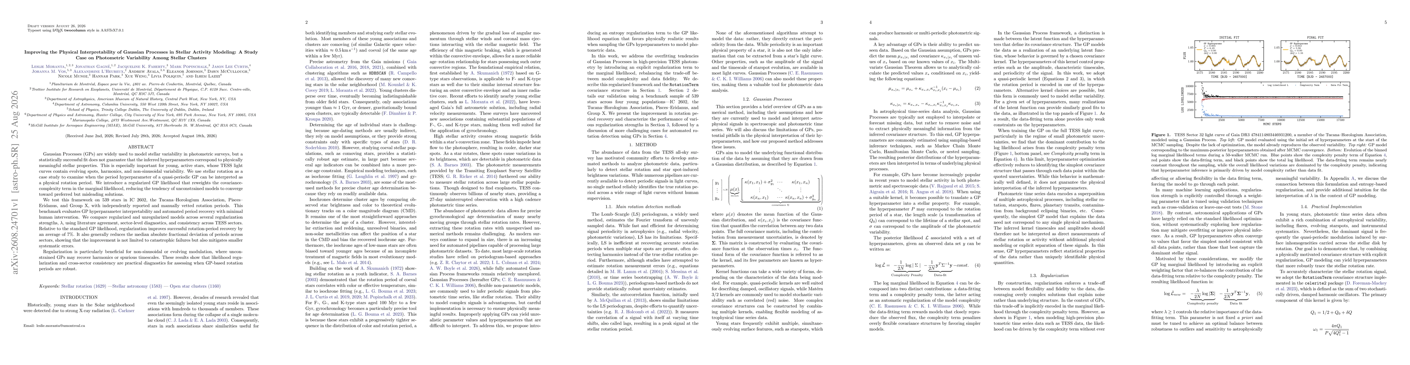 Thumbnail for Improving the Physical Interpretability of Gaussian Processes in Stellar Activity Modeling: A Study Case on Photometric Variability Among Stellar Clusters