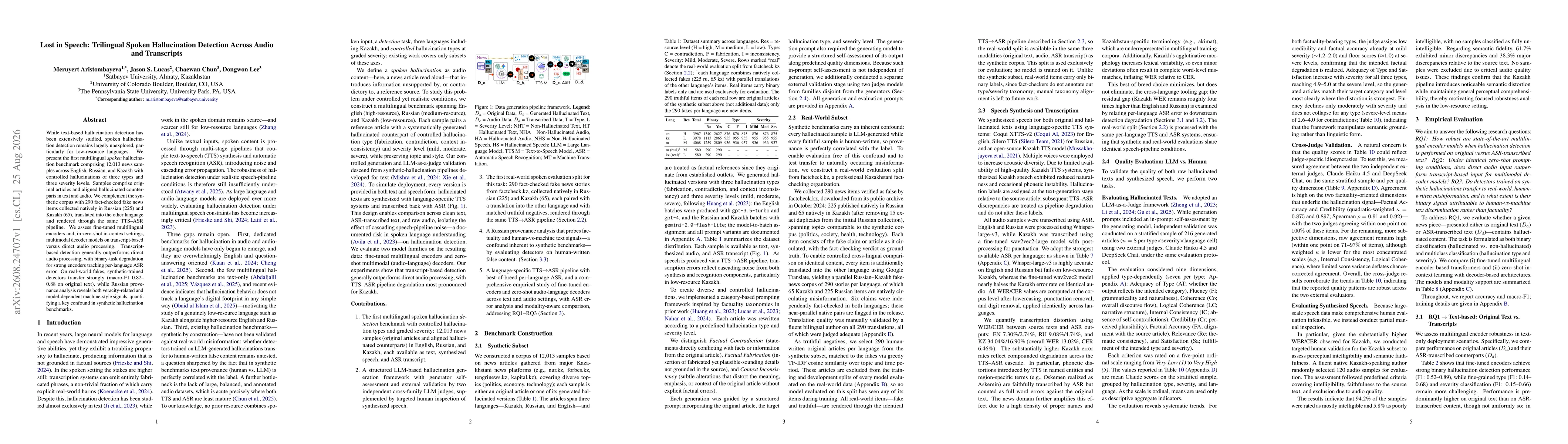 Thumbnail for Lost in Speech: Trilingual Spoken Hallucination Detection Across Audio and Transcripts